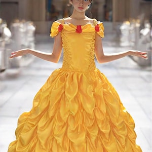 Adult Belle Dress Costume Women&#39;s Princess Bell Dress Beauty and the Beast Inspired Cosplay Costume