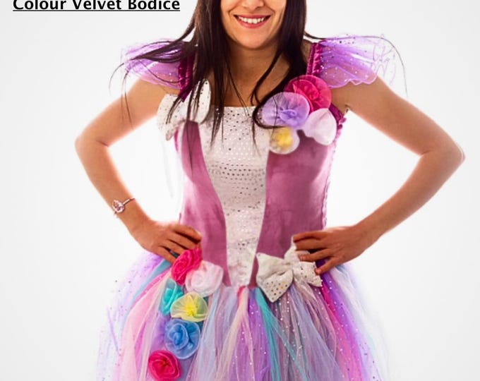 Adult Women's Unicorn Fairy Dress Costume Dress and Headband