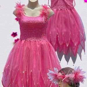 Adult Fairy Dress Costume Women&#39;s Fairy Costume With Wings Fairy Costume Fairy Wings Pink Fairy Dress Costume and Free Fairy Garland SIZE:1