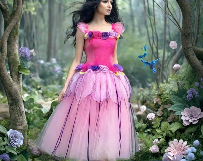 Fairy Costume Adult Fairy Costume Fairy Dress Adult Fairy Dress for Women Pink Fairy Dress New Velvet Buttercup Deluxe with Wings One Size