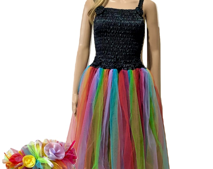 Fairy Costume Adult Fairy Dress Rainbow Fairy Dress Black Rainbow