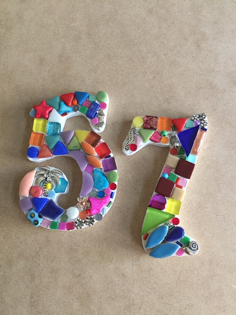 Mosaic Address Numbers House Address Numbers Mosaic Etsy