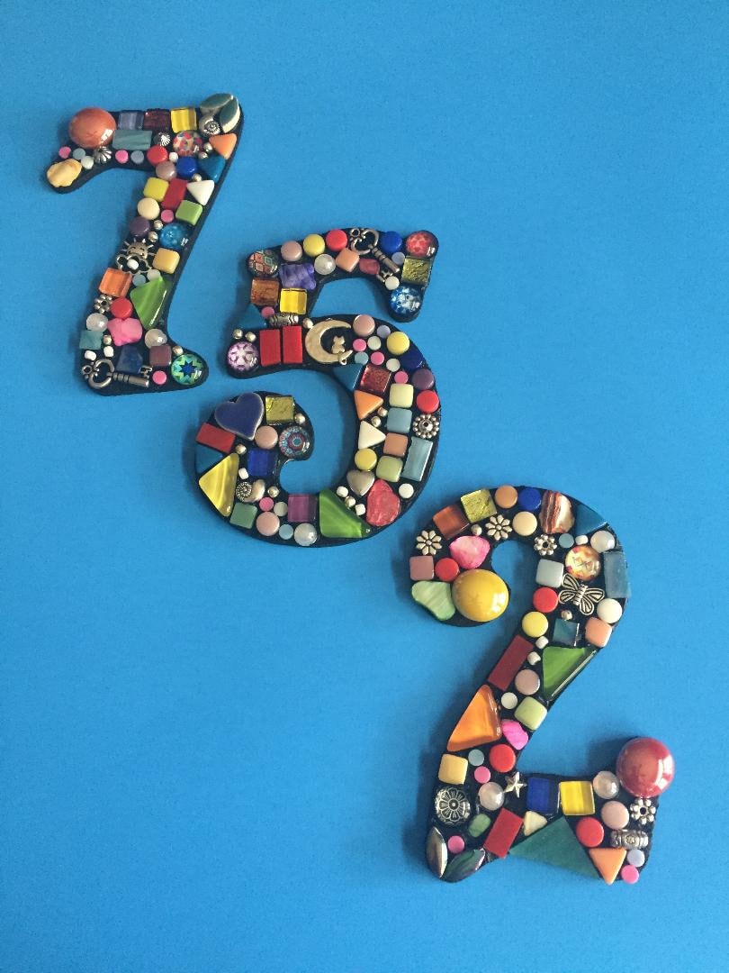 Mosaic Address Numbers House Address Numbers Mosaic Etsy
