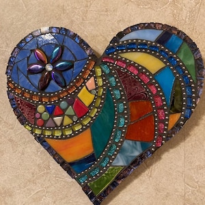 Mosaic Heart, Heart Wall Plaque, Valentine Heart, Mosaics image 2