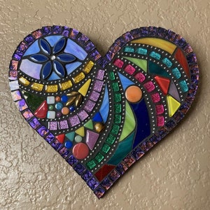 Mosaic Heart, Heart Wall Plaque, Valentine Heart, Mosaics image 1