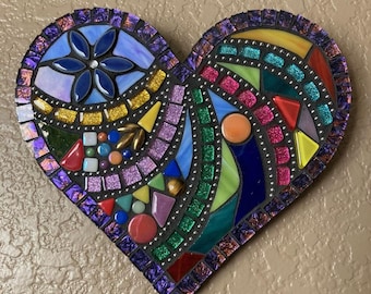 Mosaic Heart, Heart Wall Plaque, Valentine Heart, Mosaics