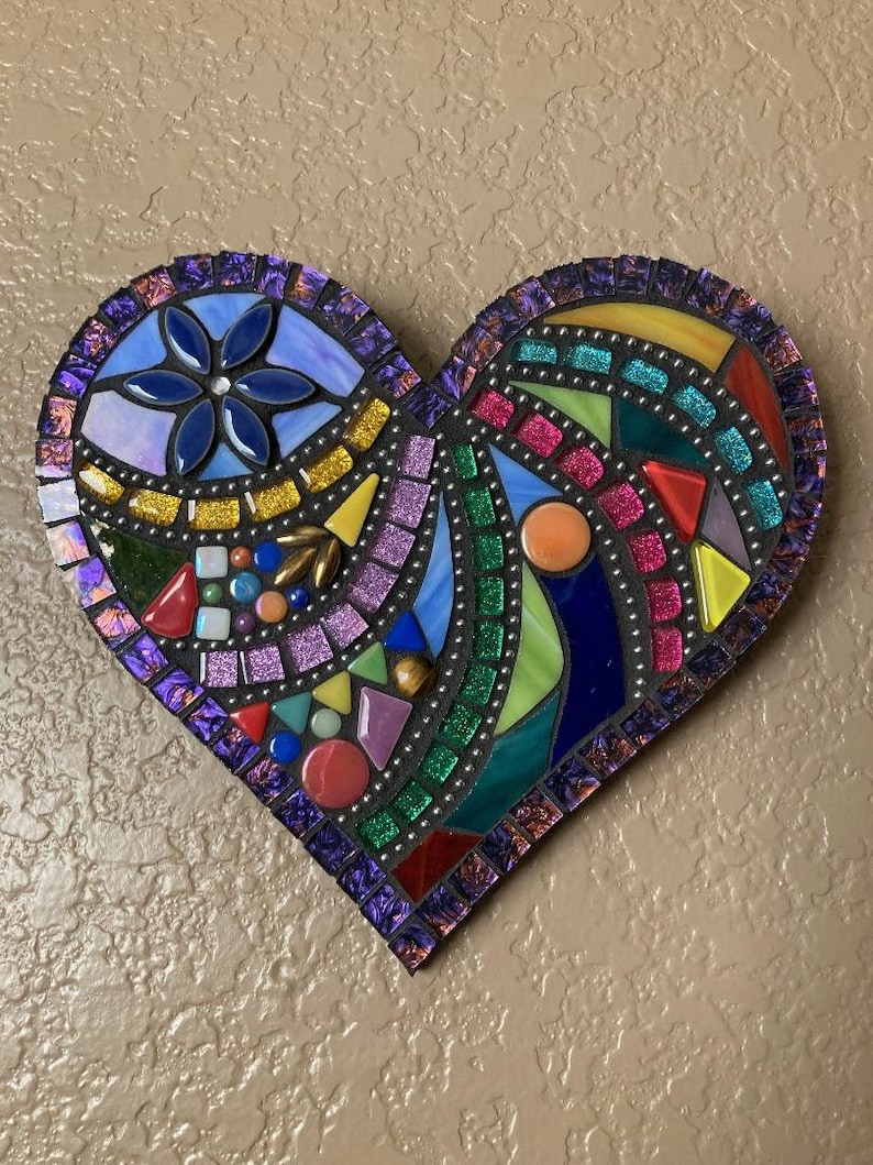 Mosaic Heart, Heart Wall Plaque, Valentine Heart, Mosaics image 1