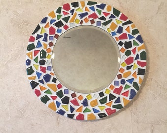 Multi Color Mosaic Wall Mirror, 12 inch Mosaic Wall, Wall Decor