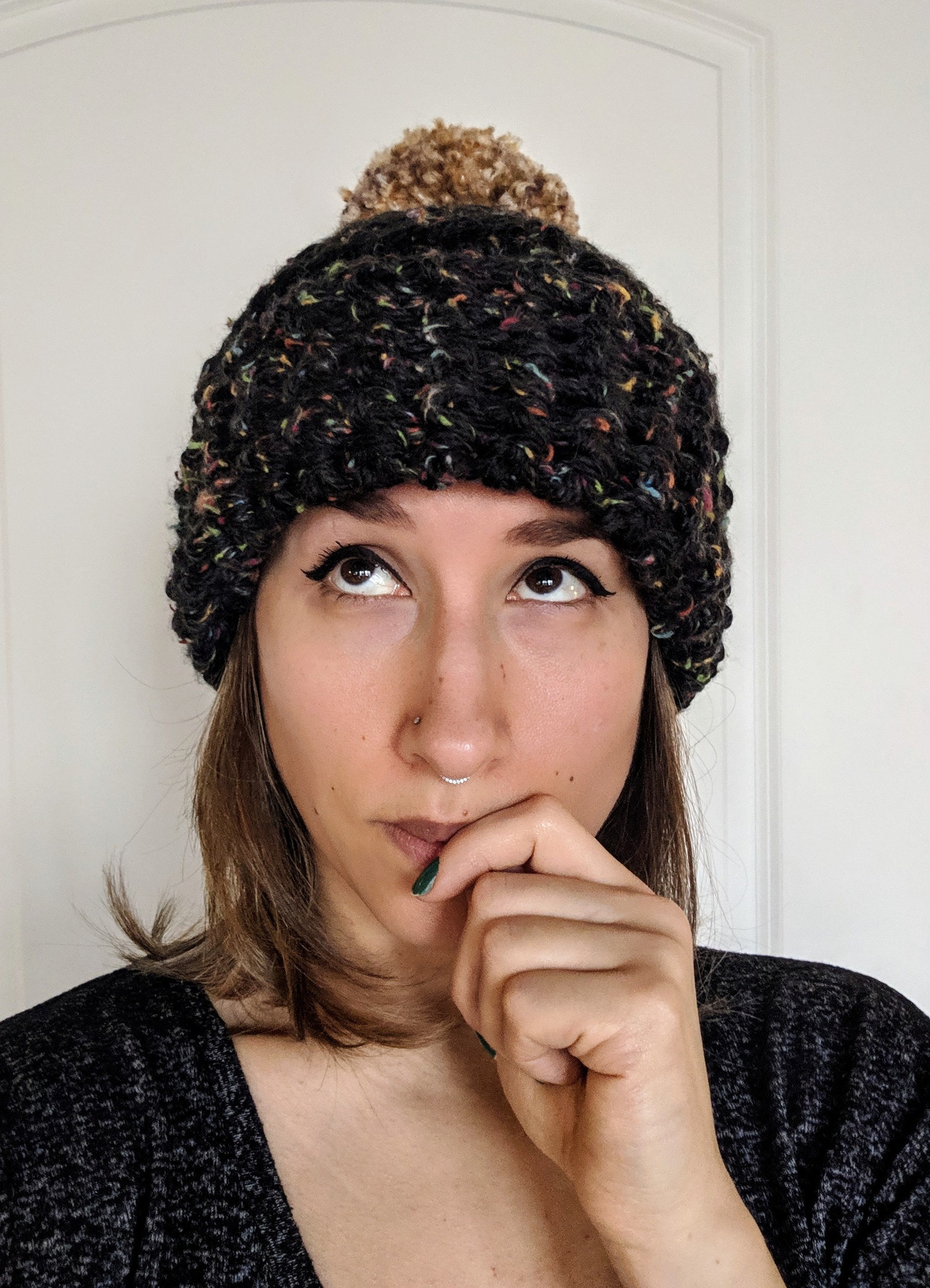 Poofy Pompom Cozy Hat Etsy