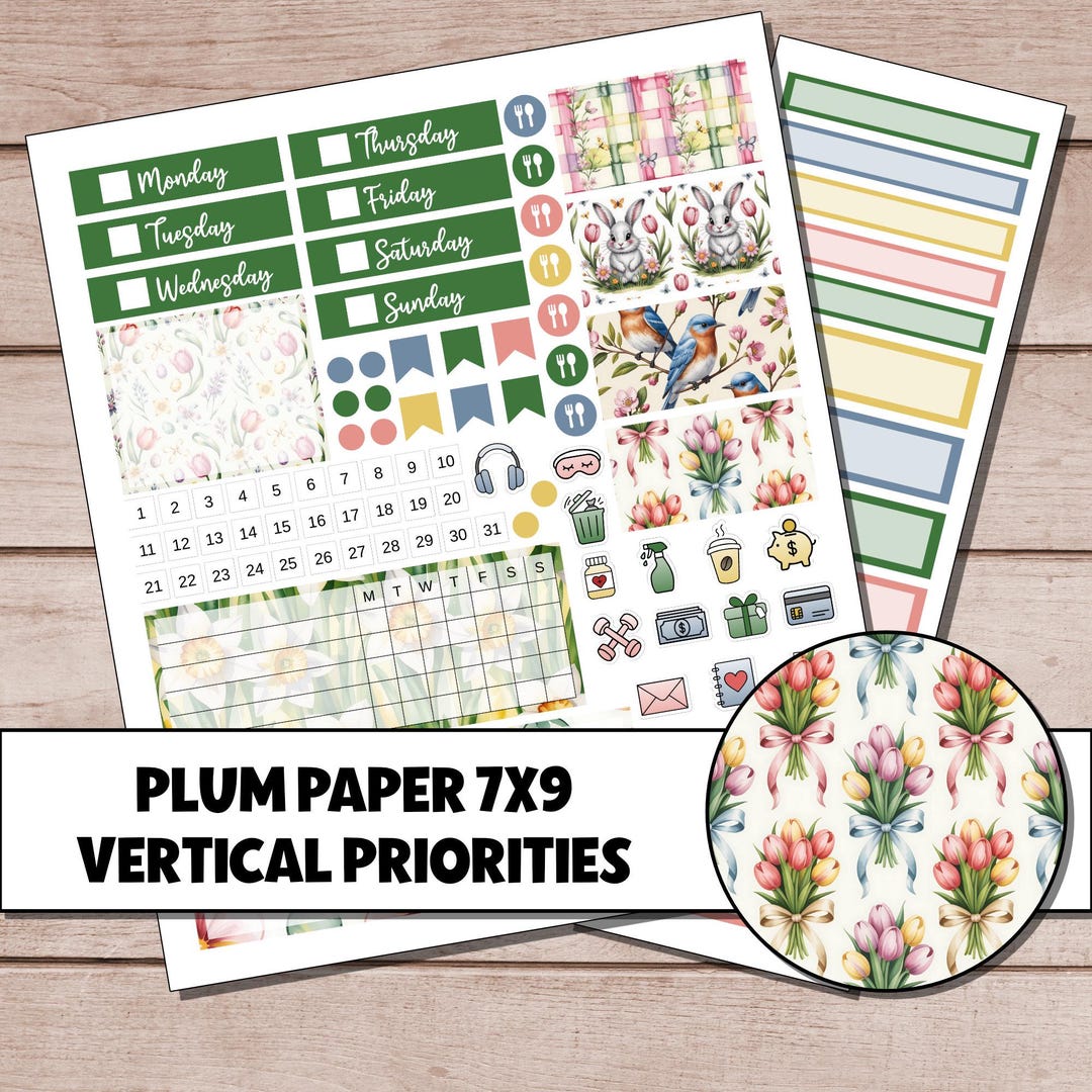 KIT 107 | Spring Garden - Plum Paper 7x9 Vertical Priorities Weekly ...