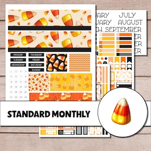 Candy Corn | Monthly Planner Sticker Kit | Planner Stickers