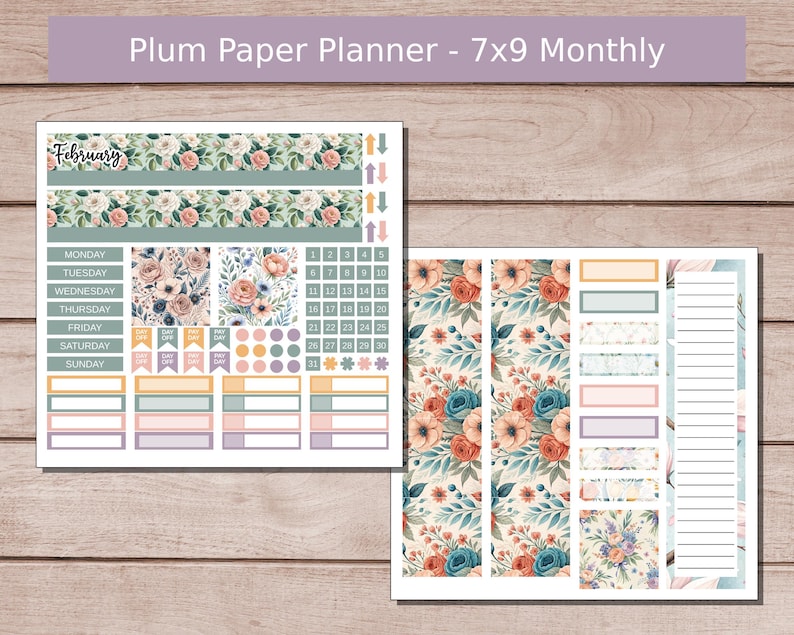 KIT 103 | Vibrant Spring - Plum Paper 7x9 Monthly Planner | February ...