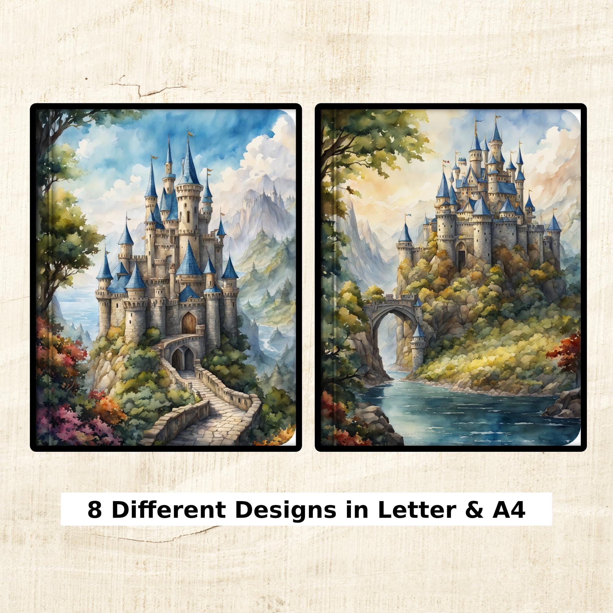 Fantasy Castle - Digital Notebook Covers - Set of 8 - Letter & A4 Size ...