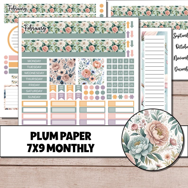 KIT 103 | Vibrant Spring - Plum Paper 7x9 Monthly Planner | February ...