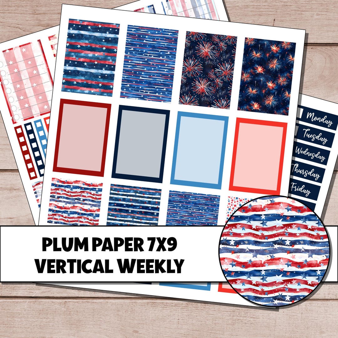 KIT 112 | Stars and Stripes - Plum Paper 7x9 Vertical Weekly Planner ...