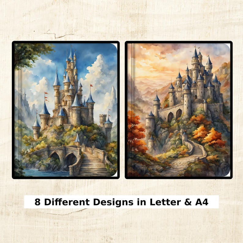 Fantasy Castle - Digital Notebook Covers - Set of 8 - Letter & A4 Size ...