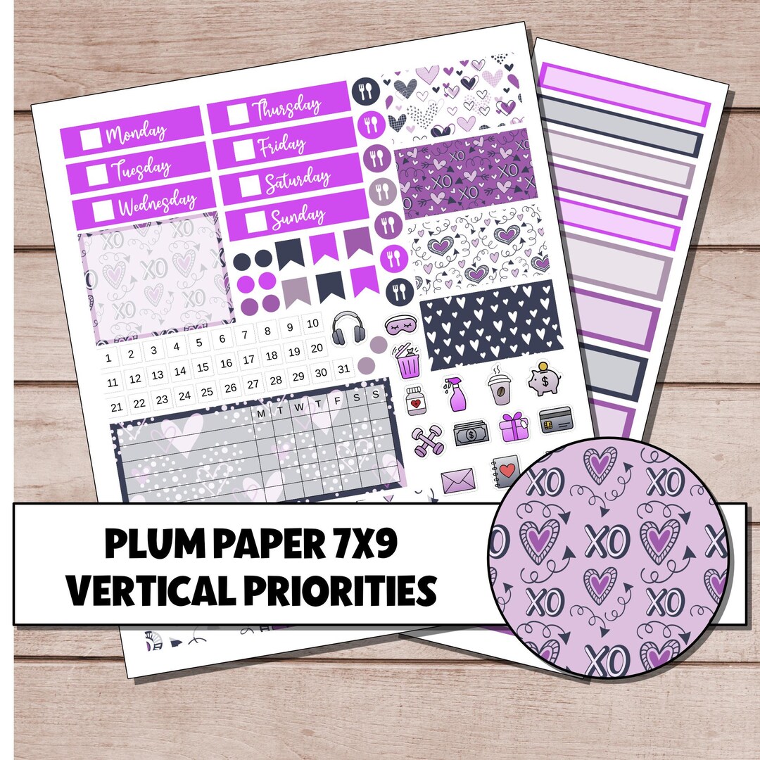 KIT 102 | Be My Valentine - Plum Paper 7x9 Vertical Priorities Weekly ...