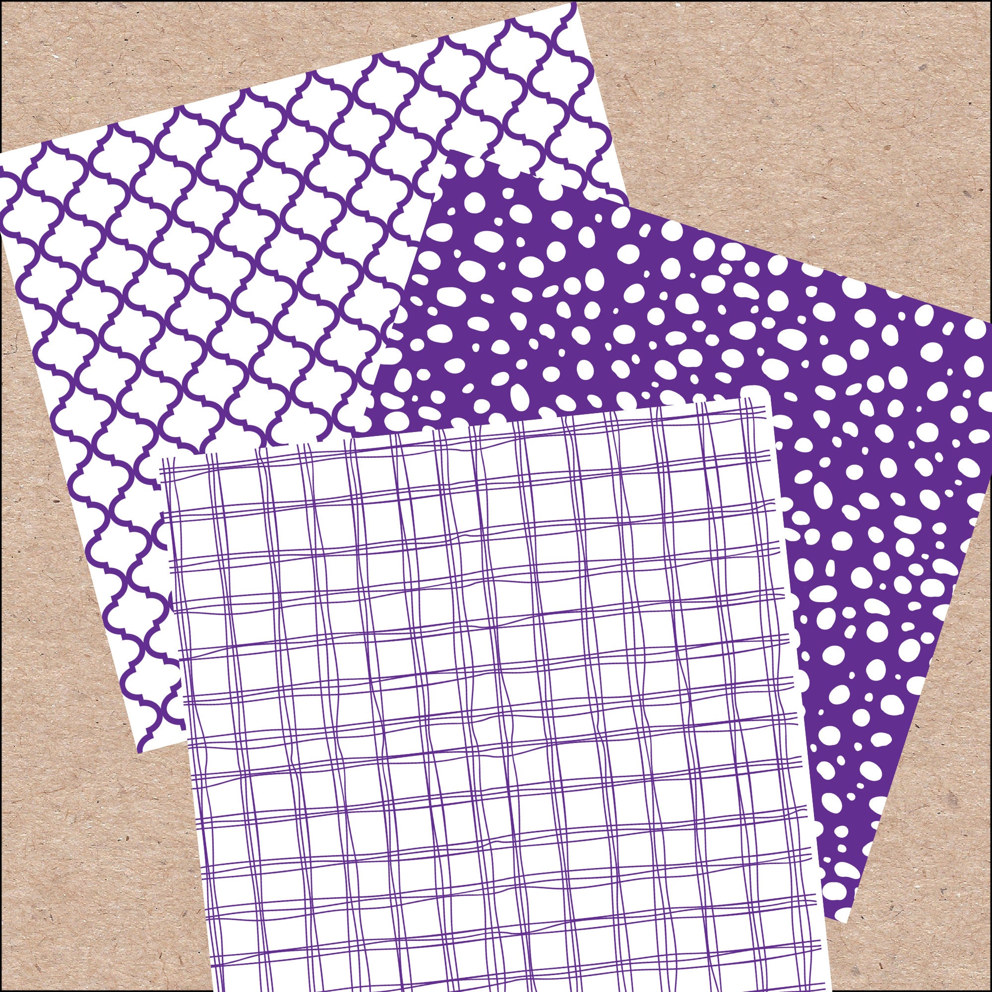 Purple 12 X 12 Printable Seamless Pattern Digital Scrapbook Craft Paper ...