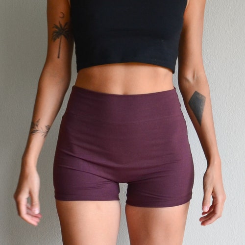High Waisted Cotton Yoga Shorts