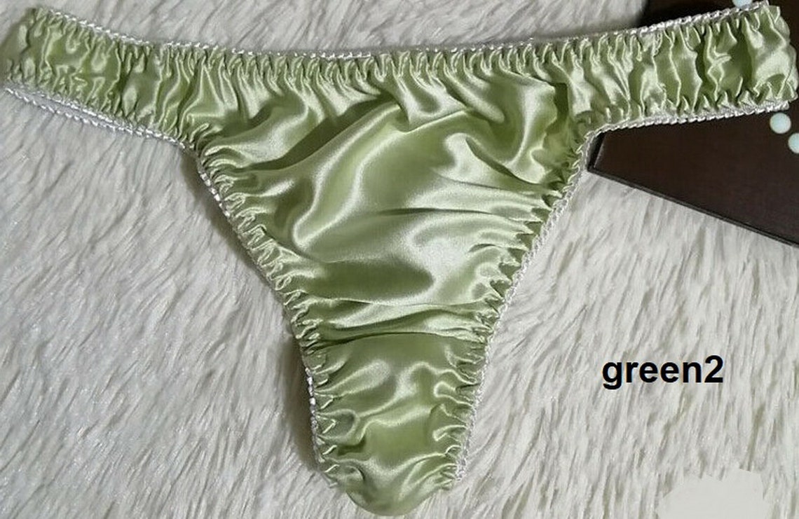 New 10 Color Crossdress Thong Trunks Bikini Silky Satin | Etsy UK