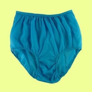Sissy Panties for Men – Light Blue Sheer Nylon Vintage Full-Cut Briefs | High Waist Old-Fashioned Lingerie | Handmade Plus Size Underwear