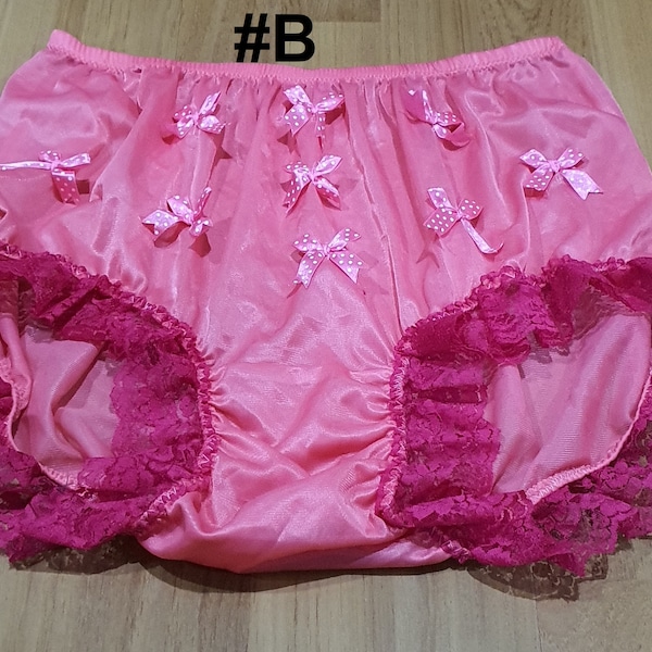 Special Price! New Design Sissy Nylon Pantie Handmade Sissy Lace Ribbon Party Cupcake Briefs High-Waisted Men Women Lingerie Plus Size 3XL