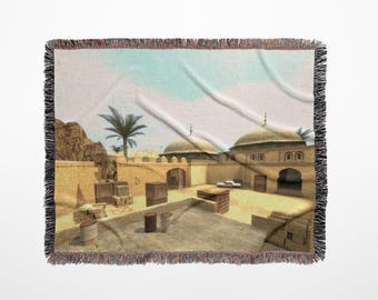 Counterstrike source DE_dust2 jacquard Woven Blanket 37x52" Landscape