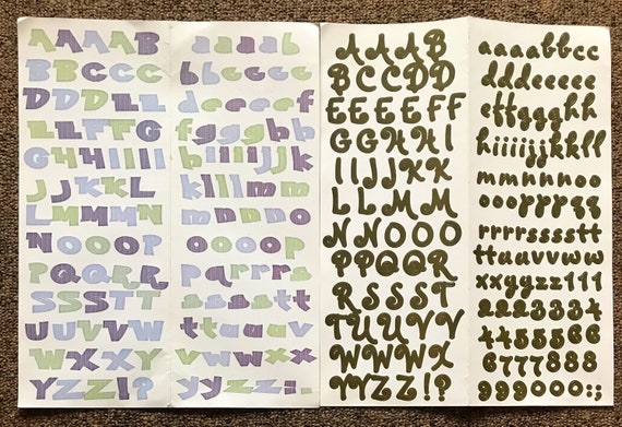 Vintage Alphabet Buchstaben Zahlen Scrapbook Aufkleber Etsy