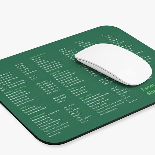 Excel Mouse Pad Excel Shortcut Mousepad Accountant Office Etsy UK