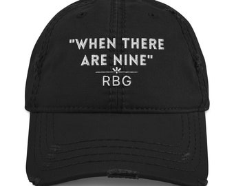 RBG Ruth Bader Ginsburg Vintage Distressed Cotton Unstructured Baseball Hat Gifts for her When There Are Nine embroidered Cap feminist Hat