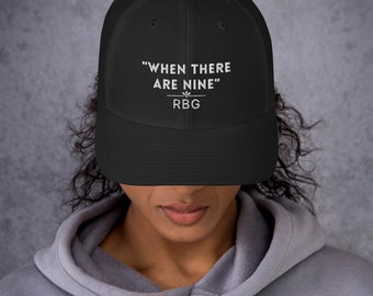 RBG Ruth Bader Ginsburg Vintage Distressed Cotton Unstructured Baseball Hat Gifts for her When There Are Nine embroidered Cap feminist Hat
