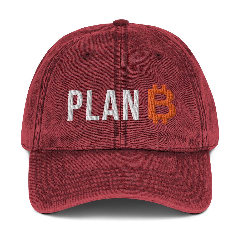 Bitcoin Plan B Vintage Cotton Twill Cap, Bitcoin, Stock Market, Crypto Embroidery Hat, Cryptocurrency, Bitcoin Gift Idea