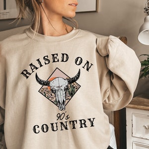 Raised on 90s Country PNG Retro Cowgirl Png Western Country - Etsy