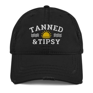 Chapeau bronzé et tipsy, chapeau de papa bronzé et tipsy en détresse, chapeau de plage, chapeau de fête, casquette de mariée, casquette de baseball pour femmes Soleil, casquette d’été