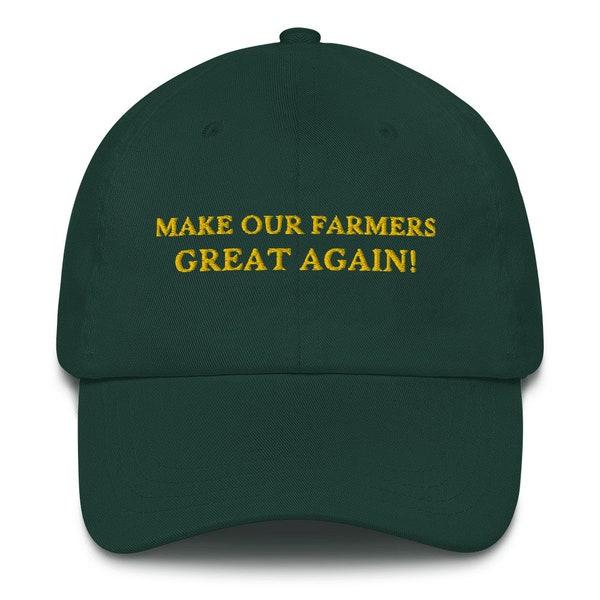 "Farmers For Trump" Embroidered Baseball Cap - Green, Adjustable, Cotton (New With Tags)
