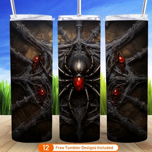 Schattige Halloween Spider Tumbler Warp Halloween 20oz Skinny Tumbler Sublimatie Design Digitale Download PNG Spooky Spider Mama Tumbler Wrap