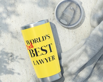World's 2nd Best Lawyer Tumbler, Worlds 2nd Best Stainless Steel Travel Mug, Worlds Second Best Lawyer Mug, Attorney Christmas Lawyer Gift