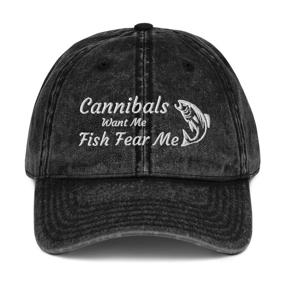 Fish Fear Me Hat Fishing Vintage Cotton 