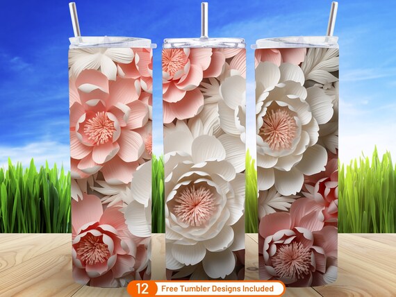 Flower Tumbler Design, Flowers tumbler sublimation, 20 oz