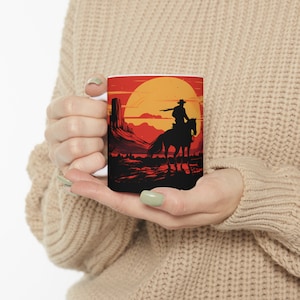 Rodeo-Themed Western Cowboy Horse Mug Design, Digital Download PNG, Suitable for 11oz and 15oz Mugs, Perfect Gift for Cowboy Lovers