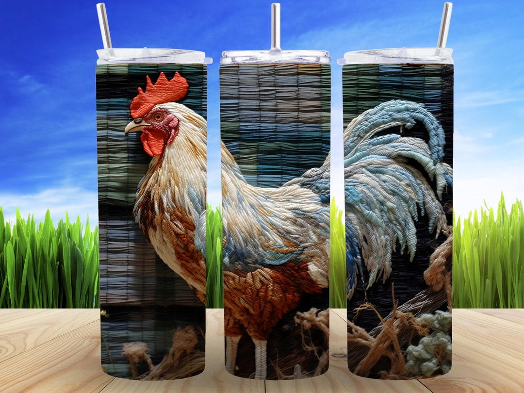 3D Rustic Chicken 20 Oz Skinny Tumbler Sublimation Design Digital ...
