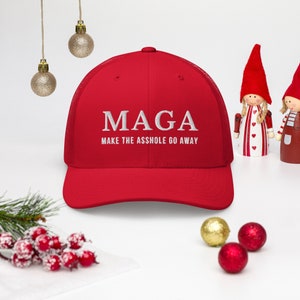 MAGA Make The Asshole Go Away Trucker Cap, Anti Trump Embroidered Hat image 8