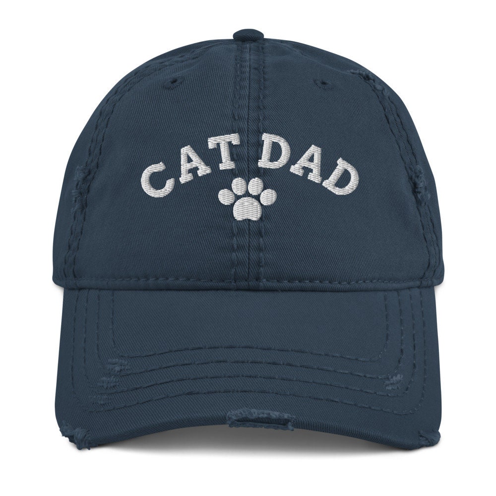 Cat Dad Distressed Dad Hat Cat Lover Gift Idea Best Cat Dad Etsy