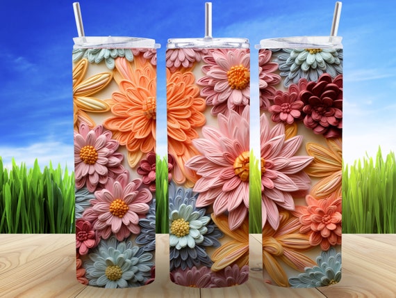 3D Flowers Tumbler Wrap Sublimation – Think Big Dream Big Publishing
