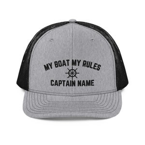 Richardson 112 Custom Hat Personalized Nautical Dad Hat Embroidered Sailor Cap Gift for Boat Captain Sailing Enthusiast