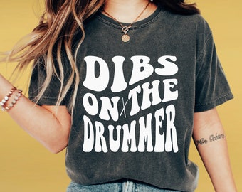 Musician PNG Files For Sublimation Band SVG Funny Wife Png Girlfriend Svg Dibs On The Drummer Png Drummer Gift Drumming Wavy Retro Svg