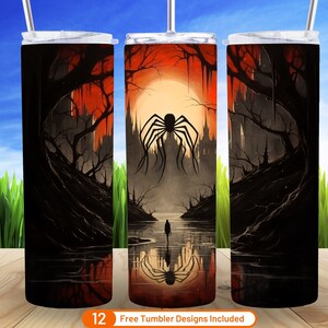 Schattige Halloween Spider Tumbler Warp Halloween 20oz Skinny Tumbler Sublimatie Design Digitale Download PNG Spooky Spider Mama Tumbler Wrap