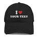 Personalized I Love Distressed Dad Hat, Custom I Love Hat, I love Cap, Personalized Gift 