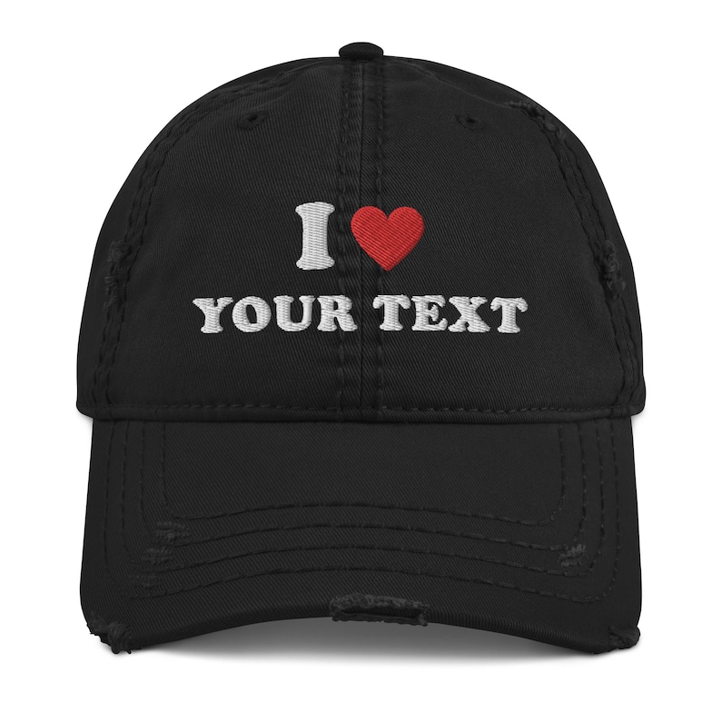 Personalized I Love Distressed Dad Hat, Custom I Love Hat, I love Cap, Personalized Gift 