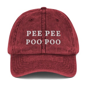 Pee Pee Poo Poo Hat, Vintage Cotton Twill Cap